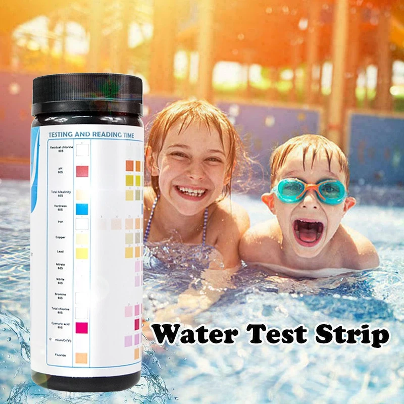 14-in-1-Trinkwassertestkit Schwimmbad-Spa-Wasser qualitäts test für Wasserhähne, Brunnen wasser, Teststreifen 50 stücke