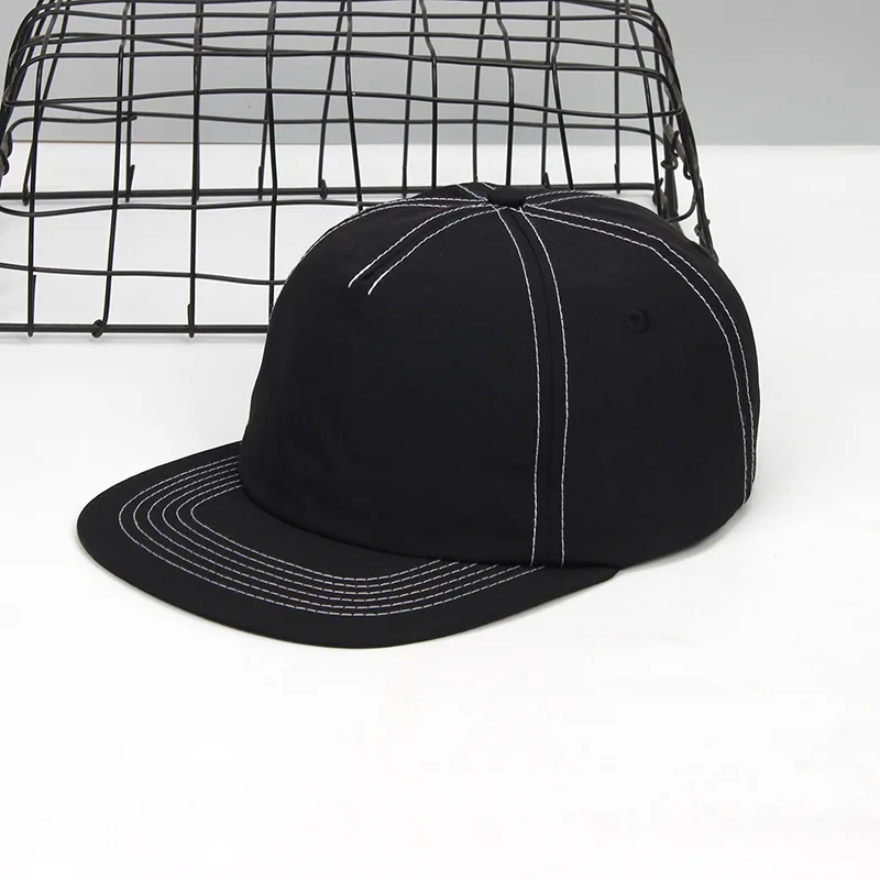Custom Logo Five-panel Nylon Quick-drying Hip-hop Hat Street Shade Large Size Adjustable Flat Edge Men and Women Baseball Cap