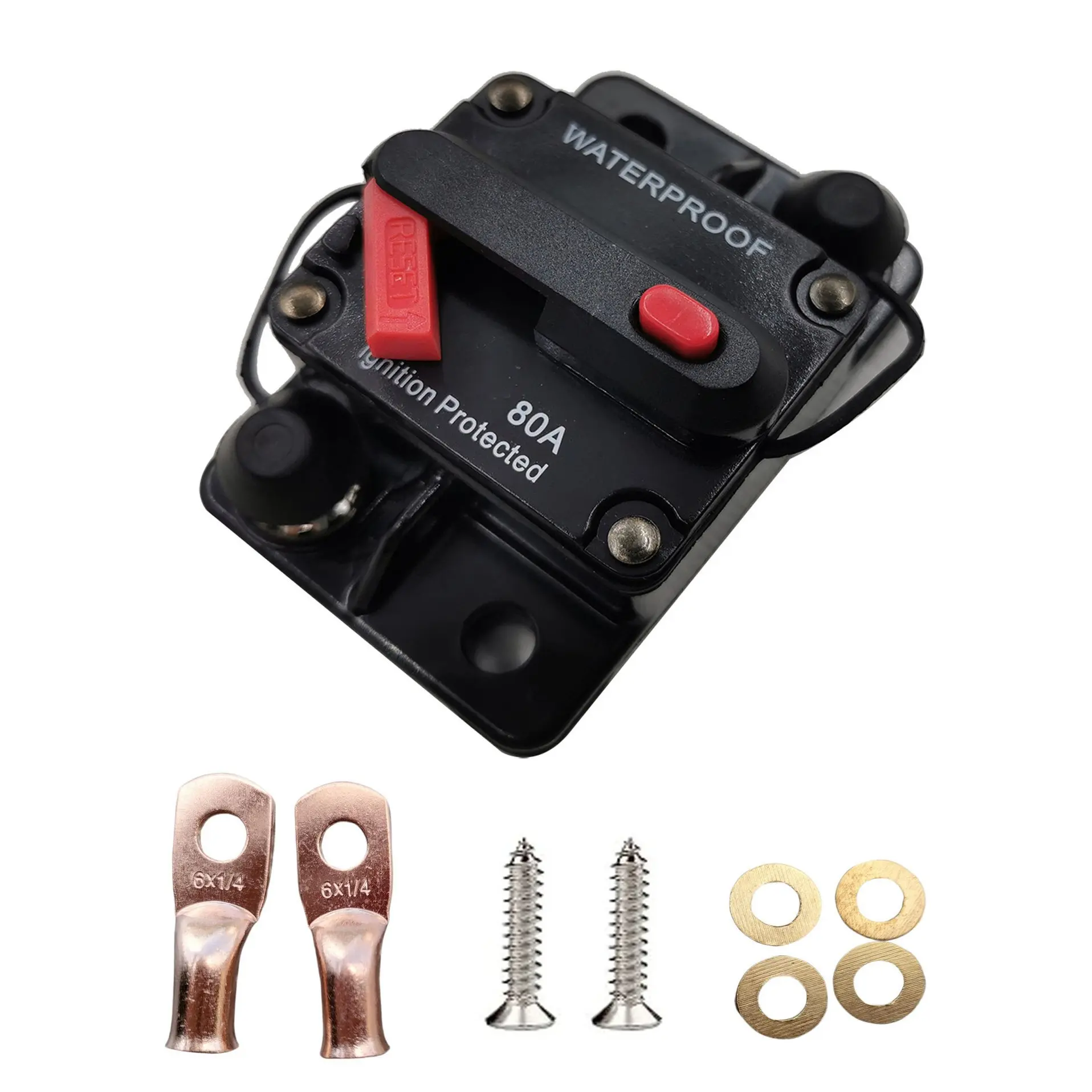 Automatic Resettable Breaker with Fuse Holder for Vehicle Safety Car Yacht RV Circuit Protection Waterproof Ignition Protected