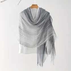 Tie-dyed Cotton Scarf Shawls Muslim Hijab For Women Crinkle Pleated Hijab Headscarf Wraps Femme Foulard Stoles Headband Bufanda