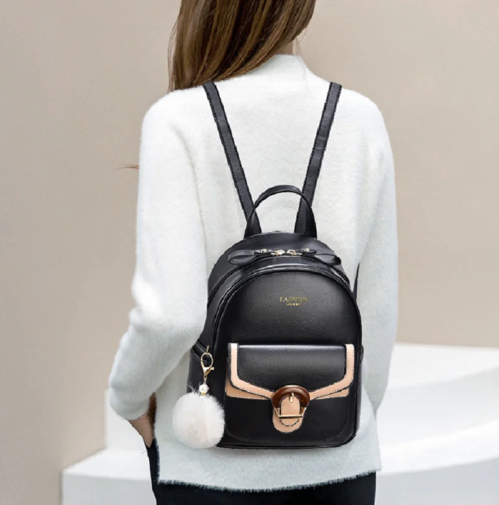 

2026 New Luxury Women's Korean Fashion Large Capacity Travel Backpacks High Quality Leather Shoulder Bags School Bag Backpack