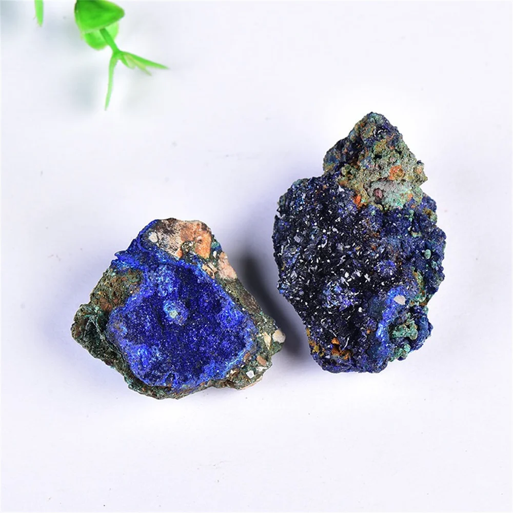 

Natural azurite azurite and malachite symbiosis stone mineral specimen decoration pieces in stock