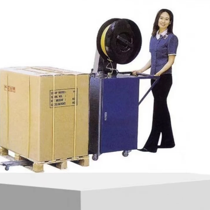 

Semi-automatic pallet loading strapping machine Carton stacker Pallet using PP PET strip strapping machine Strapping