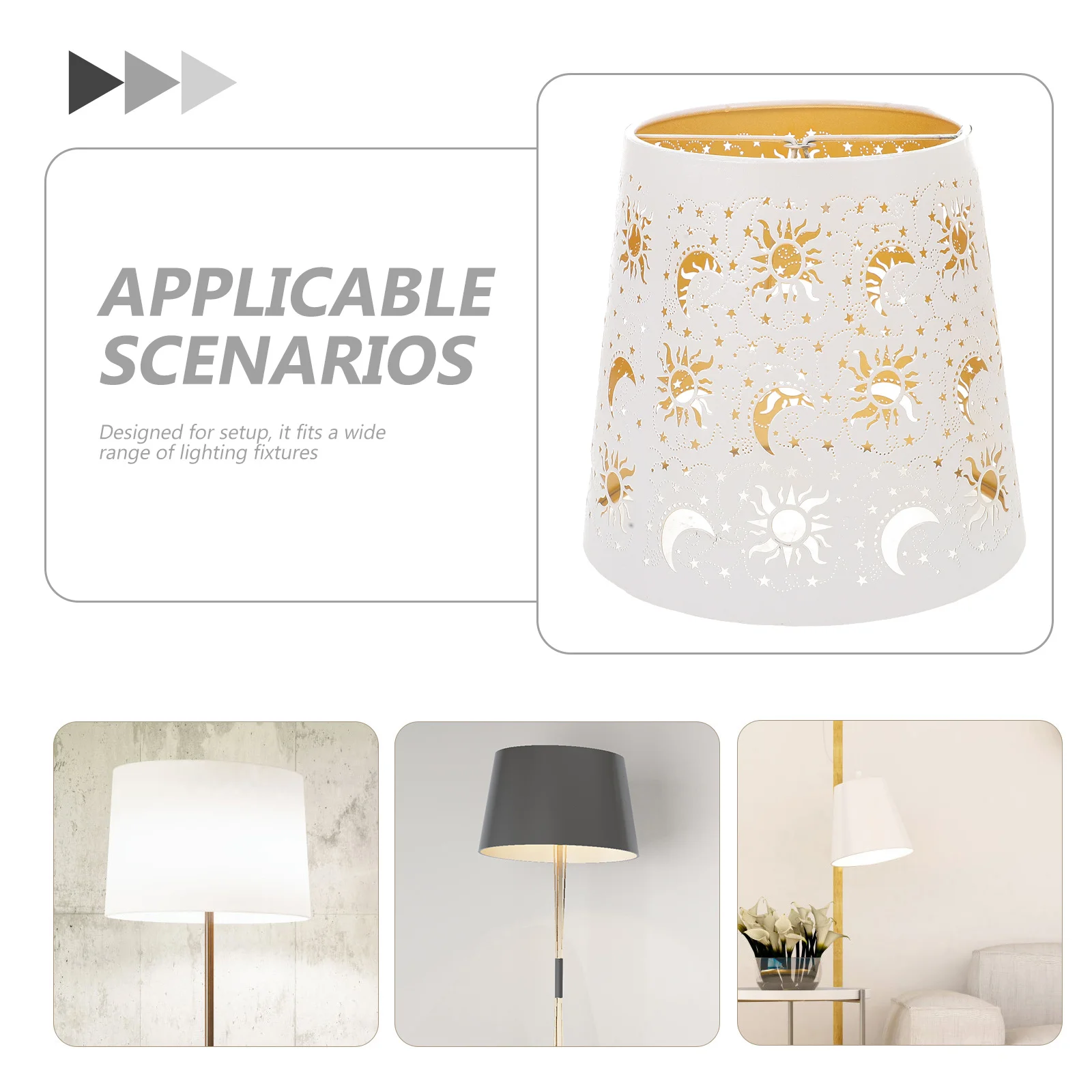 معدن جوفاء محفورة عاكس الضوء الزخرفية قلادة غطاء مصباح نجمة القمر نمط لغرفة المعيشة غرفة نوم فندق الإضاءة سهلة #6