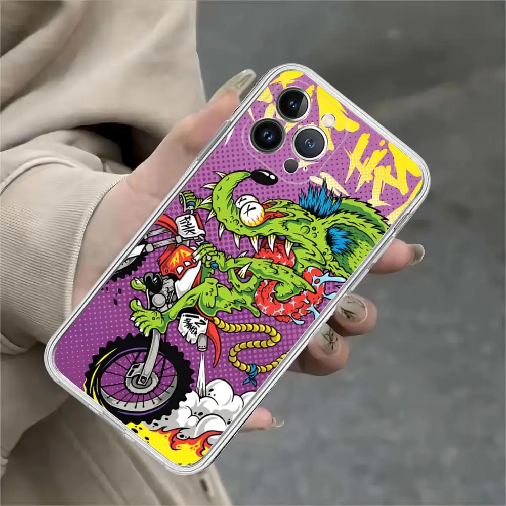 Funny Rat Fink Printed Phone Case For iPhone 15 14 11 12 13 Mini Pro XS Max Cover 6 7 8 Plus X XR SE 2020 Funda Shell