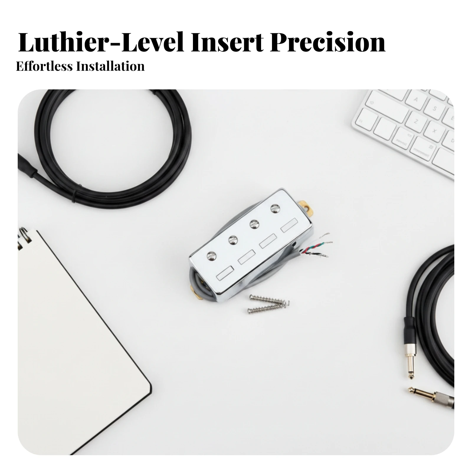 Bass Guitar Pickup Chrome Bass Pickup Electronics Rectangular Easy to Install for Bassists, Instrument Repair