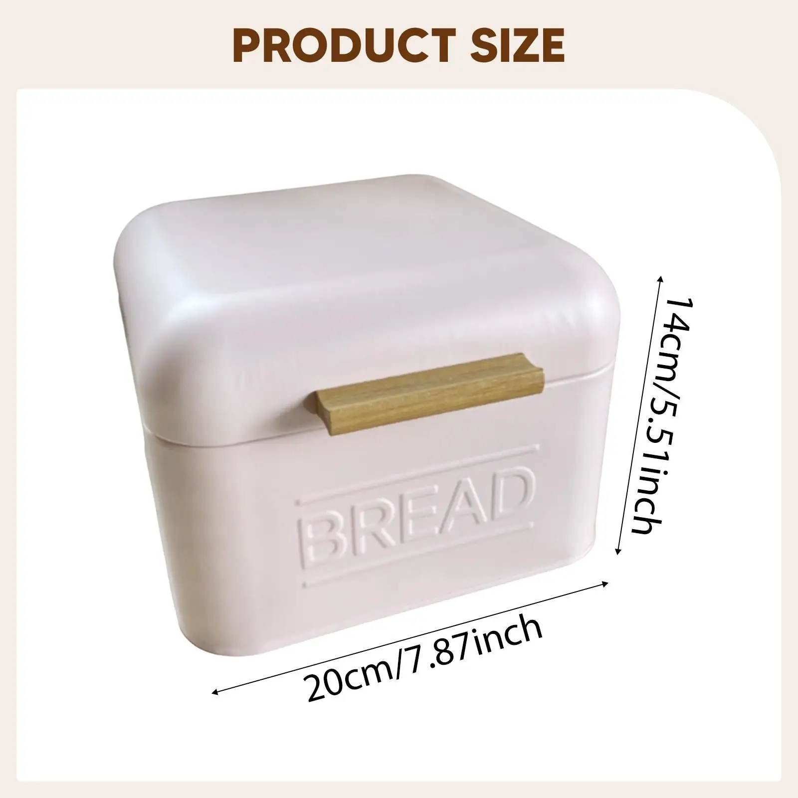 Light Pink Bread Box Bin Food Storage Container Decorative Iron Breadbasket Snack Bin for Kitchen Island