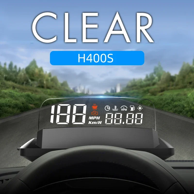 New Universal Meter H400S Head-Up Display HUD Driving Computer OBD Speed Projector Fuel Mileage Alarm Auto Electronics