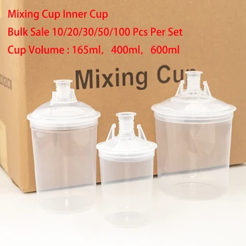 10/20/30/50pcs bulk sale spray gun paint tank spray gun mixing cup 165/400/600ml disposable measuring cup type H/O quick cup