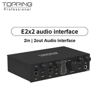 TOPPING E2x2 interfaz de audio profesional ordenador teléfono canto transmisión en vivo tarjeta de sonido grabación mezcla 2 en 2 salidas