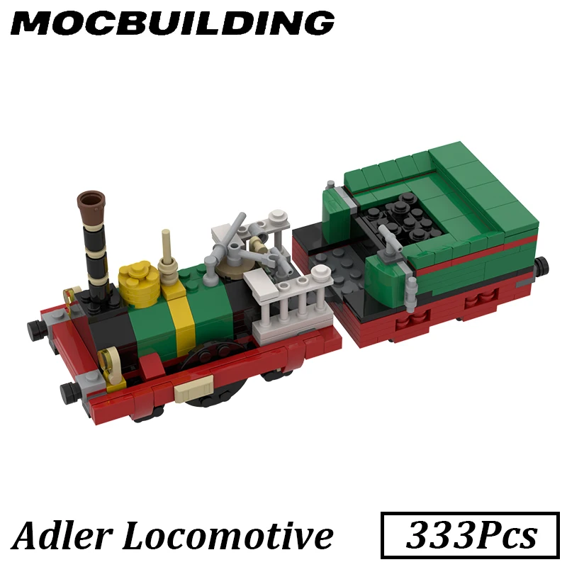 Modelo de locomotora de tren, MOC, bloques de construcción, juguetes de construcción, regalo, exhibición de ladrillos, decoración de escritorio, presente