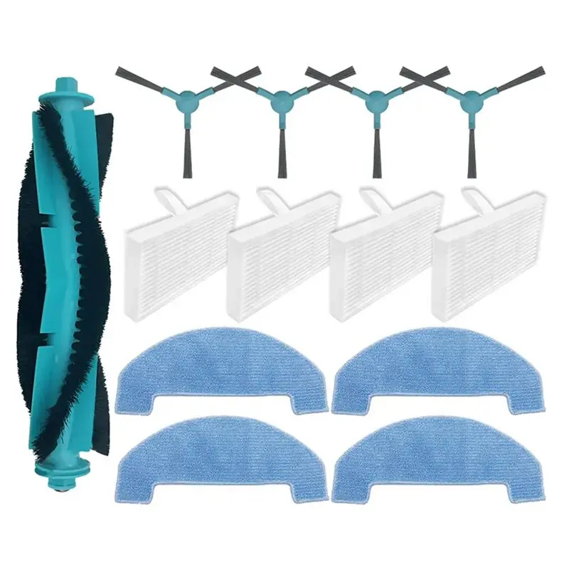 TFTP-2 Set For Mamibot EXVAC700 Pioneer Replacement Parts Accessories Main Side Brush Mop Cloth Hepa Filter