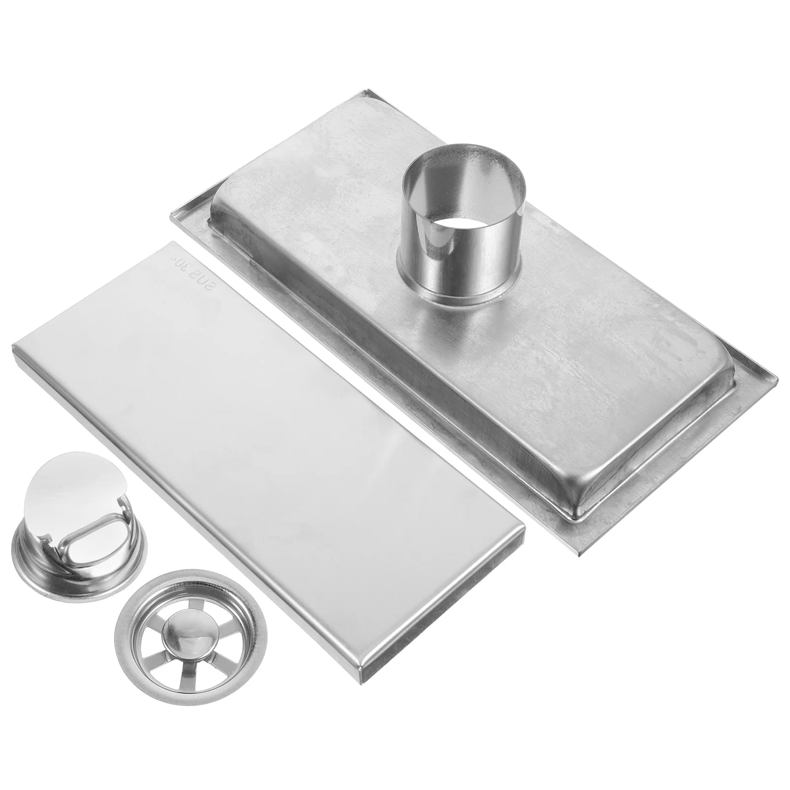 Stainless Steel Linear Shower Rectangle Floor Hair Catcher Odor Proof Durable Easy Install Invisible Design Drain Cover Basement
