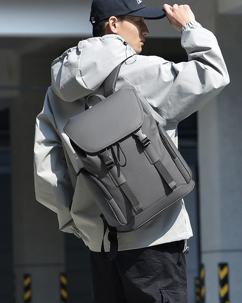 Men's High-end PVC Backpacks Waterproof Executive Backpack Man Large Student School Backpack Vintage Stylish Bulk Travel Backpac