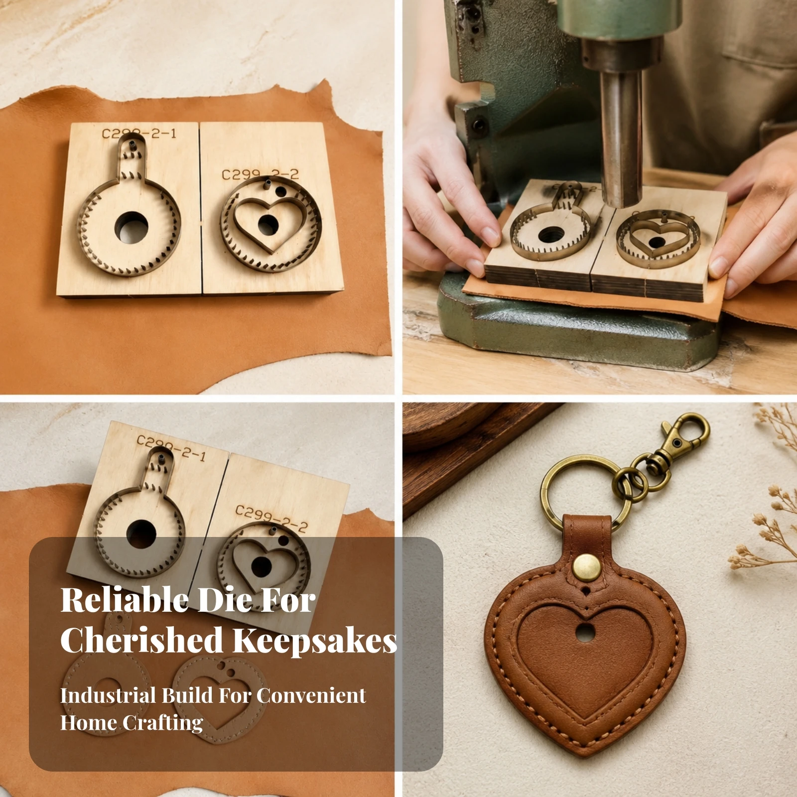 Heart-Shaped Leather Craft Cutting Die Exact Pet Memorial Keychain Cutting Mold Leatherworking Tool Robust Sturdy