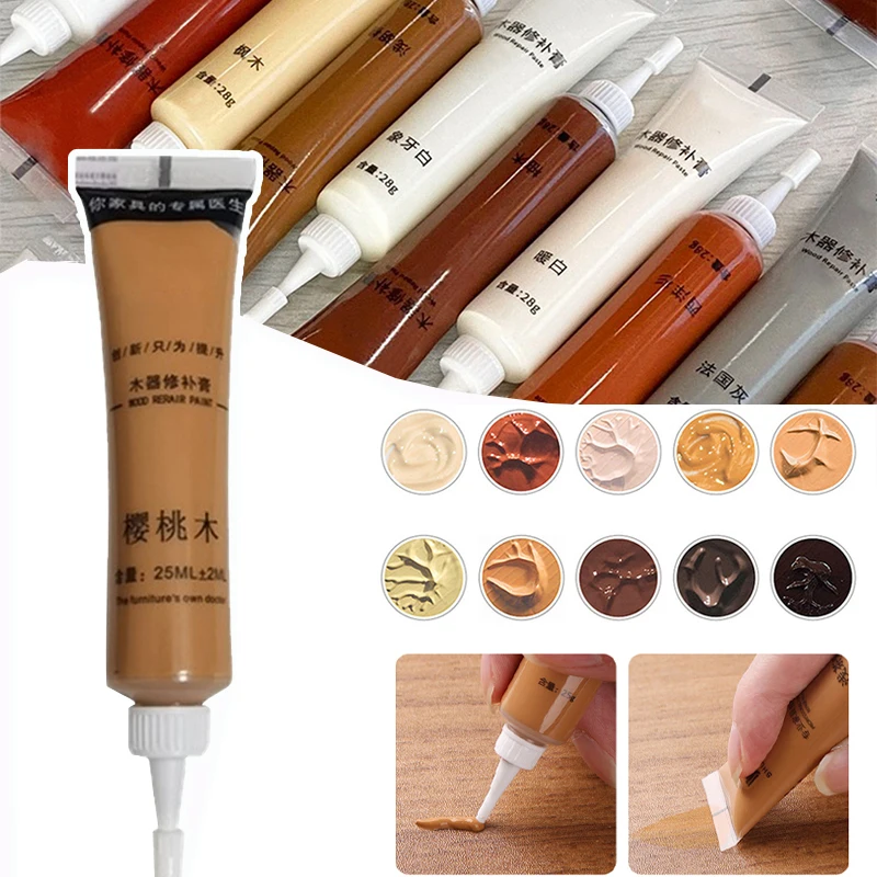 1/2PCS Wooden Furniture Refinishing Paint,Multipurpose Scratch Repair Agent,DIY 16 Colors Furniture Repairing Paste Mending Tool