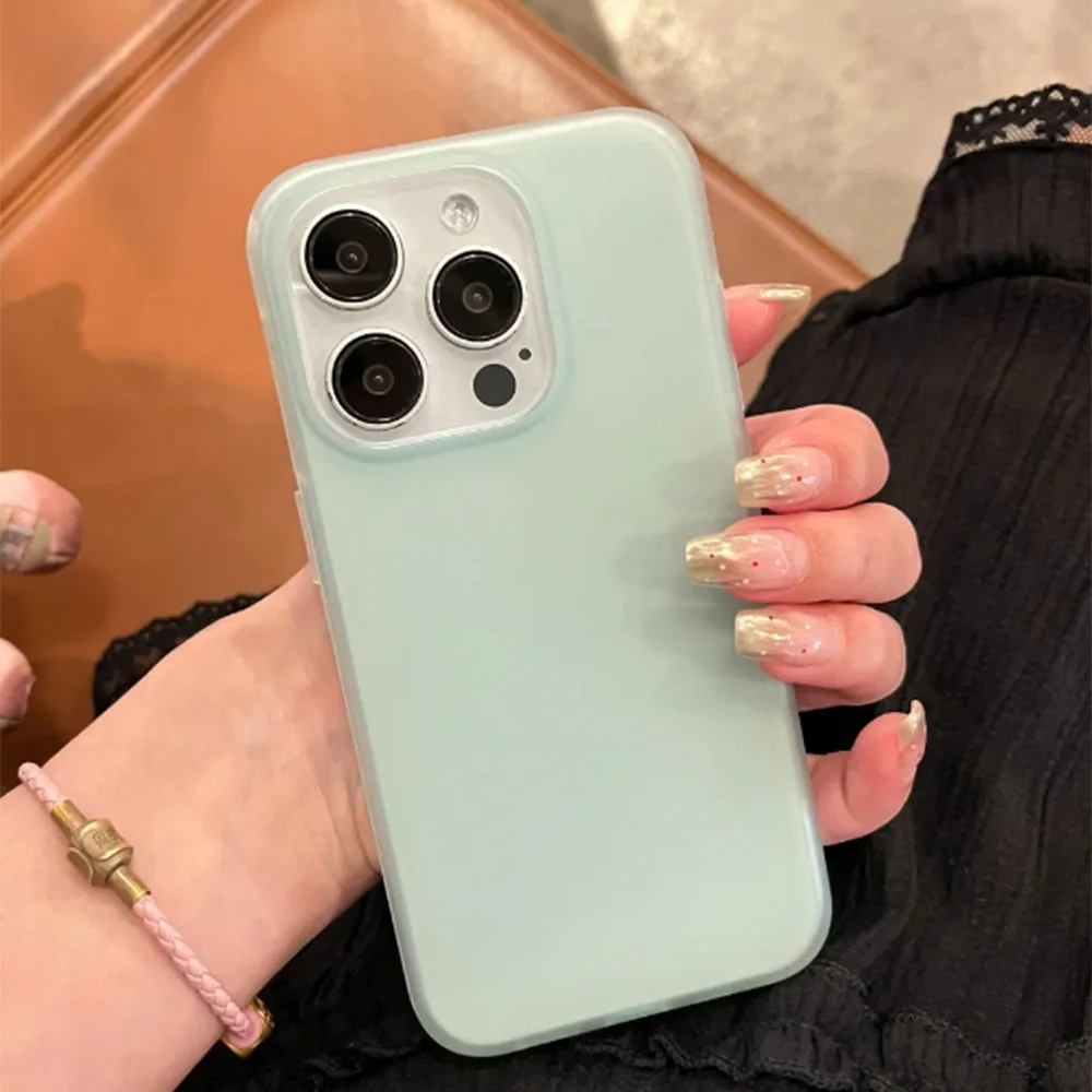 Soft Matte Candy Transparent Phone Case For iPhone 11 12 13 14 15 16 Pro Max Plus X Xs Max XR Shockproof Silicone Bumper Cover - náhled 6