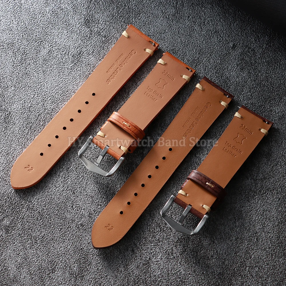 18mm 19mm 20mm 21mm 22mm 23mm 24mm pulseira de relógio de couro para seiko para omega para tudor pulseira de liberação rápida pulseira de couro