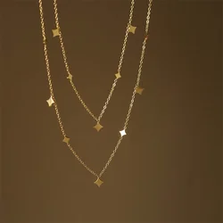 2024 New Stainless Steel Star Necklaces Shinny Polaris stackable Style Beads Chain Trendy Choker For Women Girl Wedding Jewelry