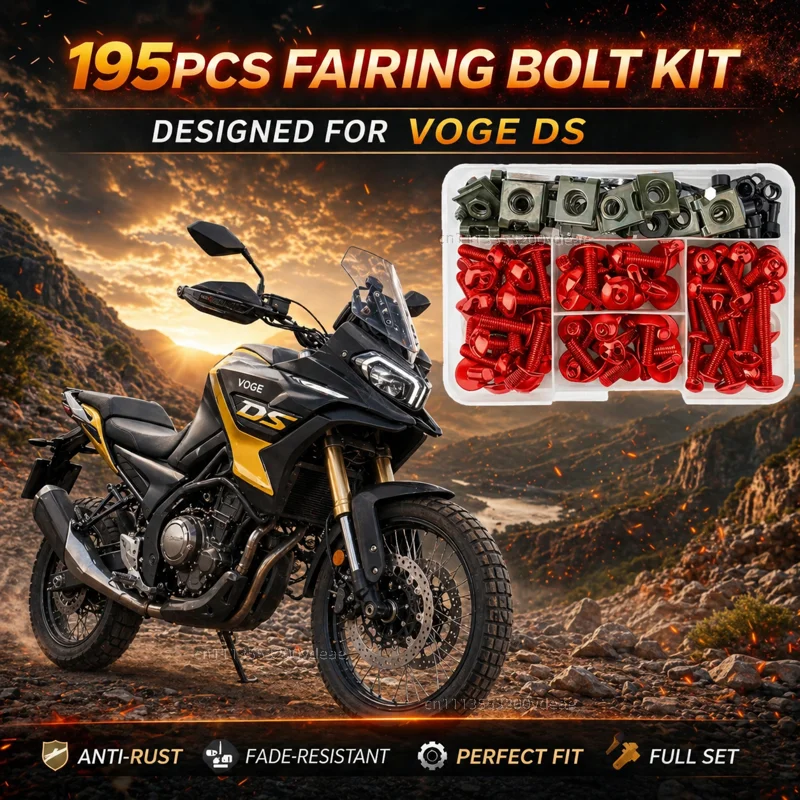 195Pcs Motorcycle Aluminum Fairing Bolt Screws Kit Nut Clips For Voge DSX DS800X DSX900 525DSX 900DSX 625DSX 800DSX 800 DS