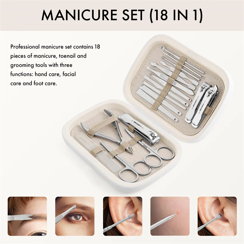 Kit de manucure professionnel dynamique, coupe-ongles, pédicure, points noirs, imperfections, cils, maquillage, outil de soin du visage