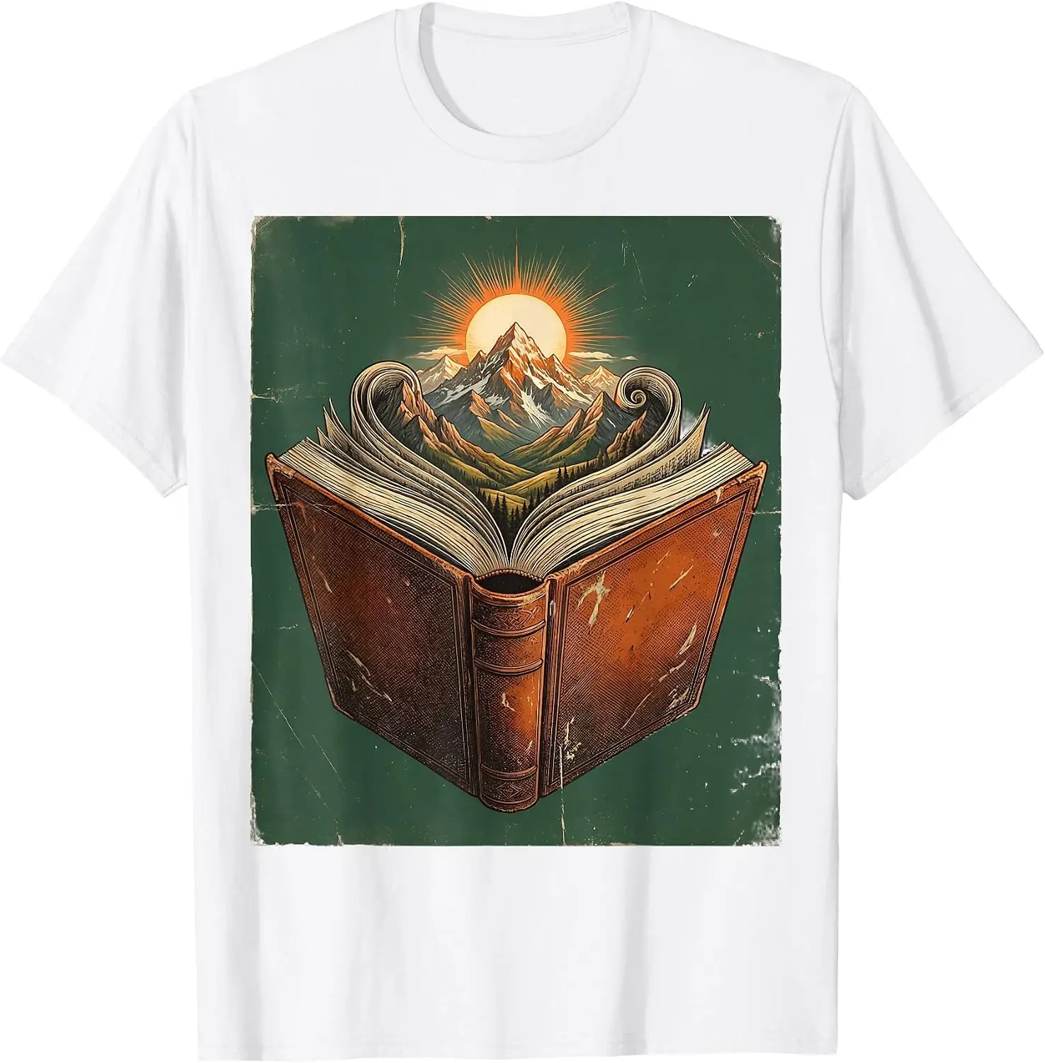 5Th Grade Open Book Mountain Adventure Illustration T-Shirt 100% Cotton Trendy Y2K Short-Sleeve Tee – Soft, Quick-Drying, & Moisture-Wicking; Ideal for Sports or Casual Wear; Great Gift for Christmas or Halloween.