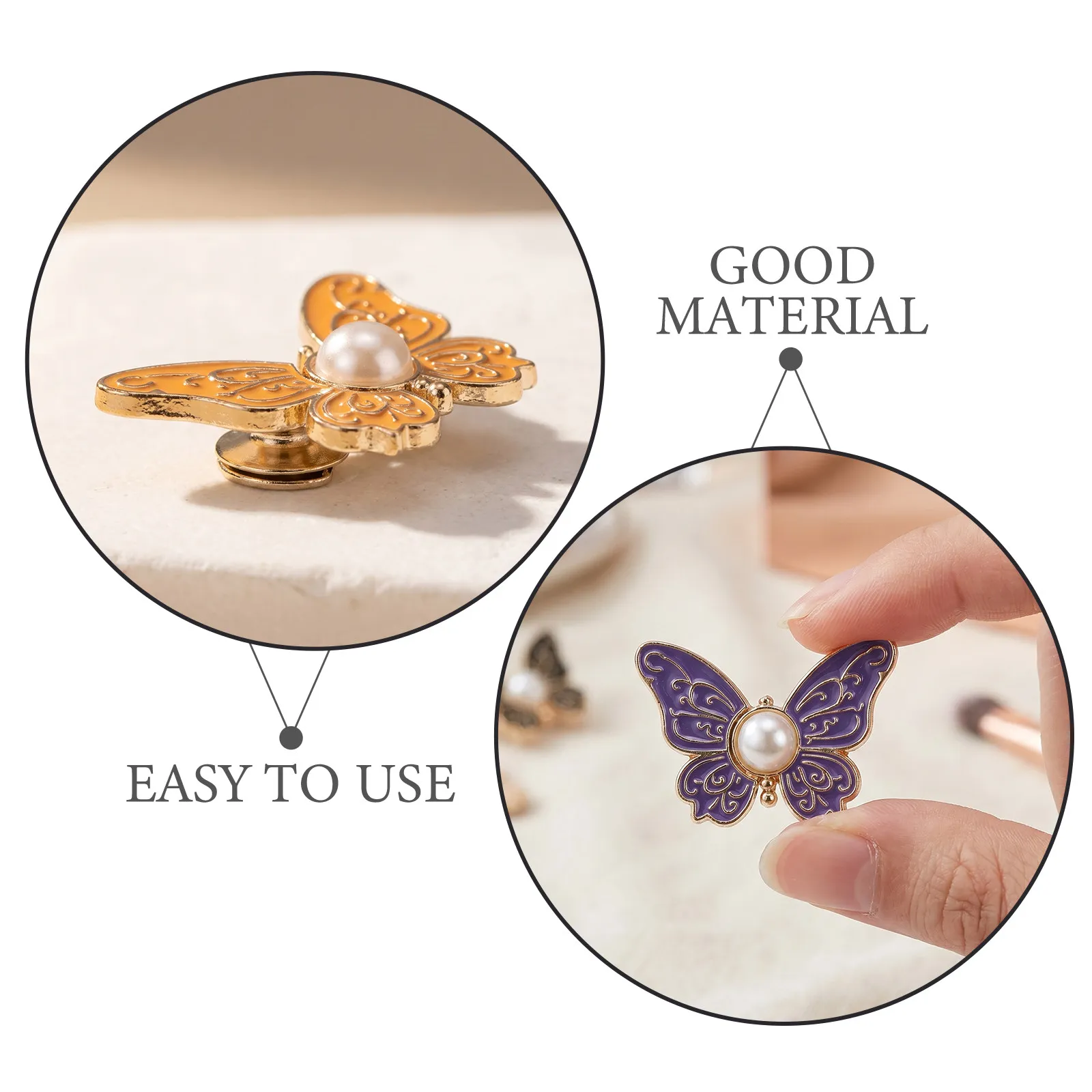 8Pcs No Sew Butterfly Waist Adjuster Detachable Pant Waistband Cinch Clips Adjustable Tightener for Jeans Jackets Skirts