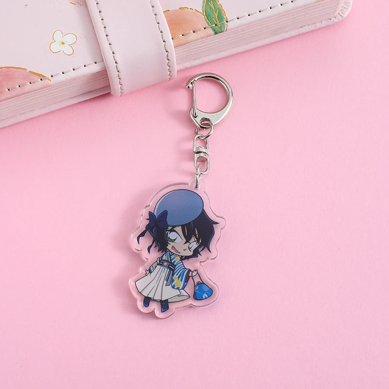 Conan Anime Lilo and Stitch Pendant Keychains Holder Car Key Chain Key Ring Mobile Phone Bag Hanging Jewelry Gifts