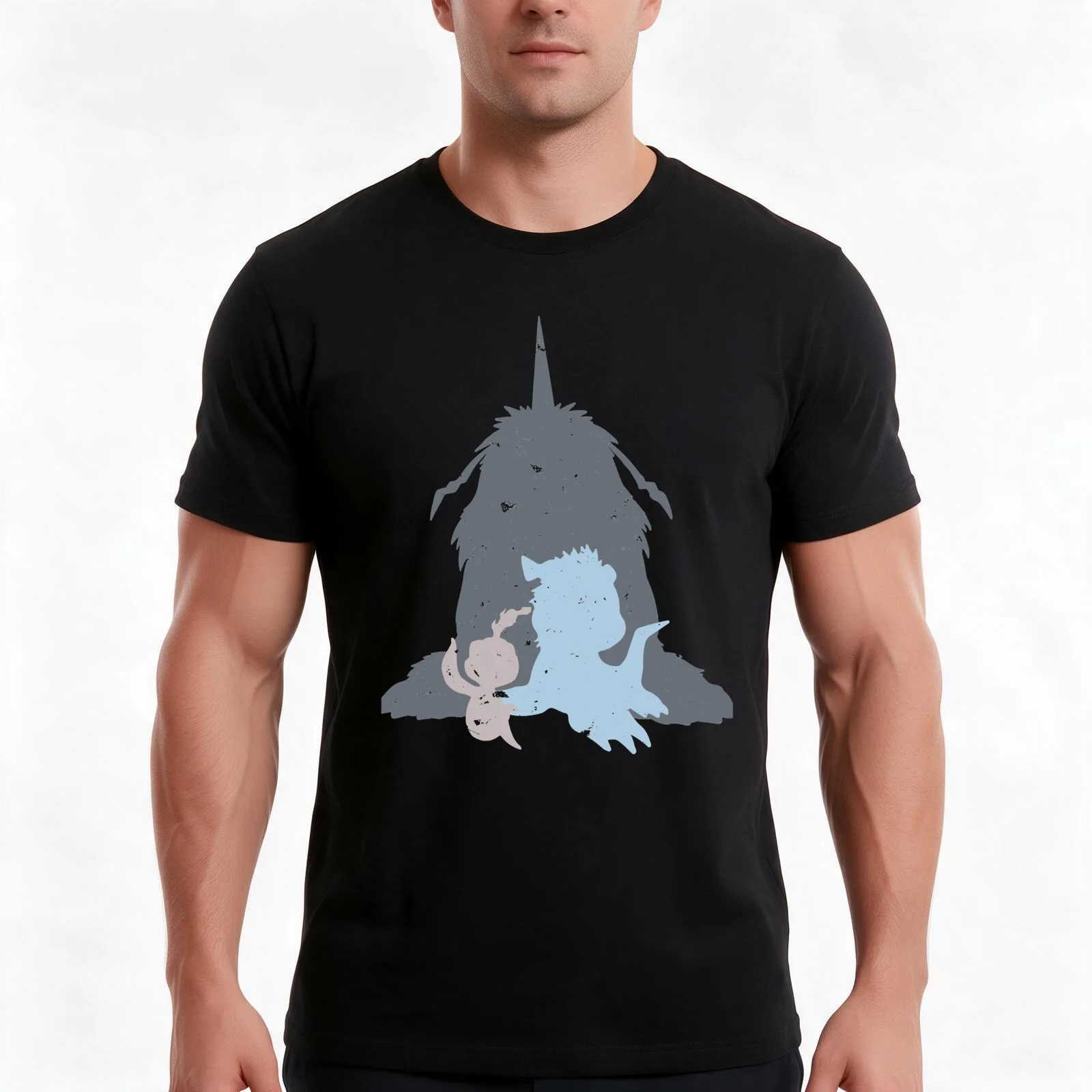 Gomamon Evolution digimon art T-Shirt, Summer Casual Cotton Tee, Oversized Streetwear Tops, Vintage Graphic Print, 100% Cotton
