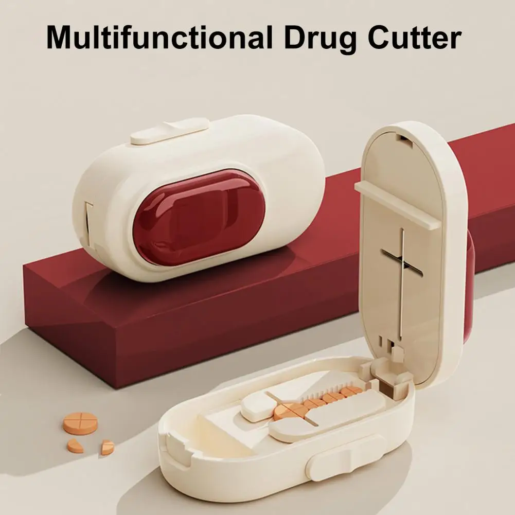 Pill Cutter for Seniors Portable 2-in-1 Pill Cutter Splitter with Sharp Blade Adjustable Tablet Splitter for Small Pills