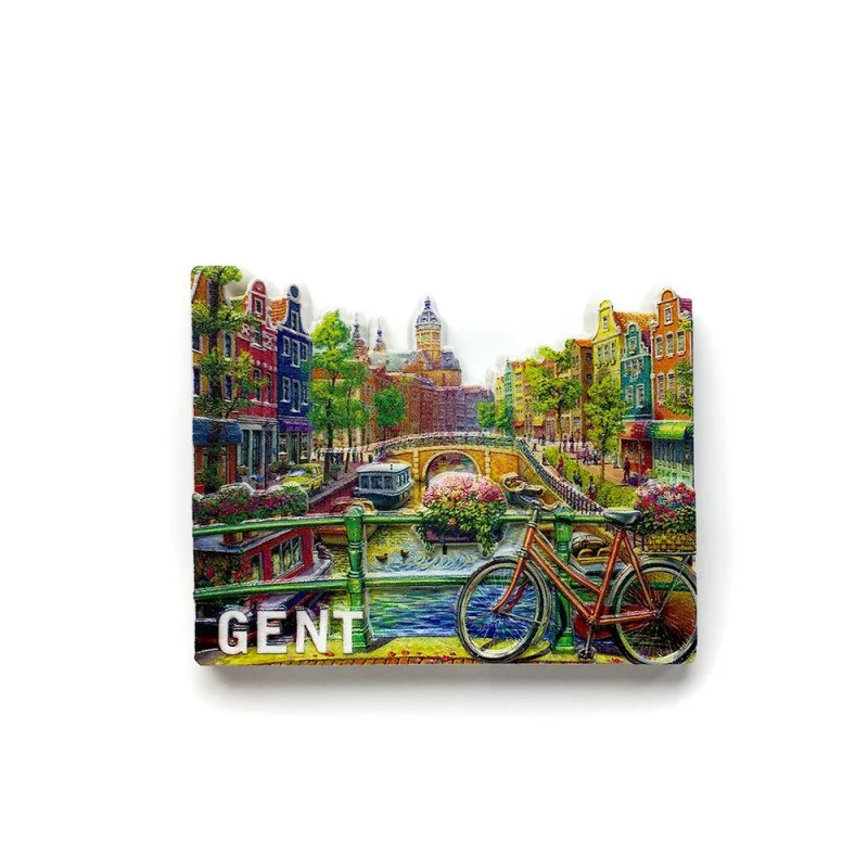 

Ghent, Belgium3dStreet View Tourist Souvenirs Home Decor Magnetic Fridge Magnets