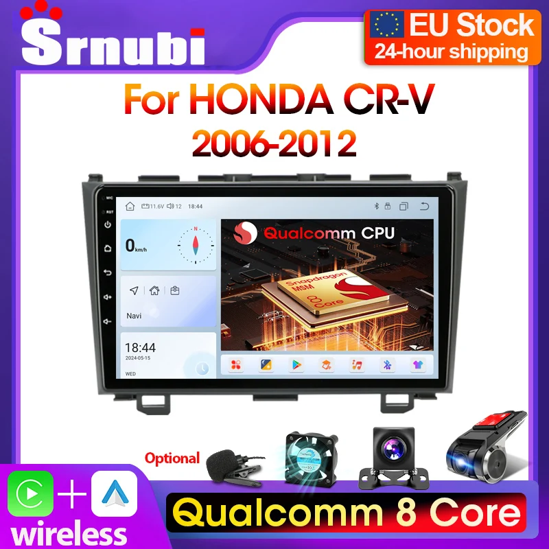 Srnubi 2Din Android Car Radio Multimidia Video Player Car Stereo For Honda CRV CR-V 3 RE 2006-2012 Carplay 2 din dvd Head Unit