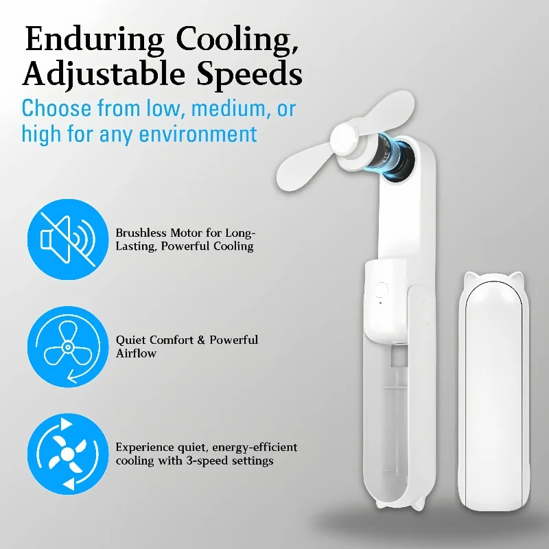 

Mini Camping Fan - USB Rechargeable 2000mAh 15H Cooling Portable Foldable Fan for Outdoor Hiking Concerts Summer Cool Tech Gift