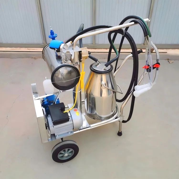 2-Tank portable cow milking machine, a vacuum double-barrel goat milk machine suitable for farmers