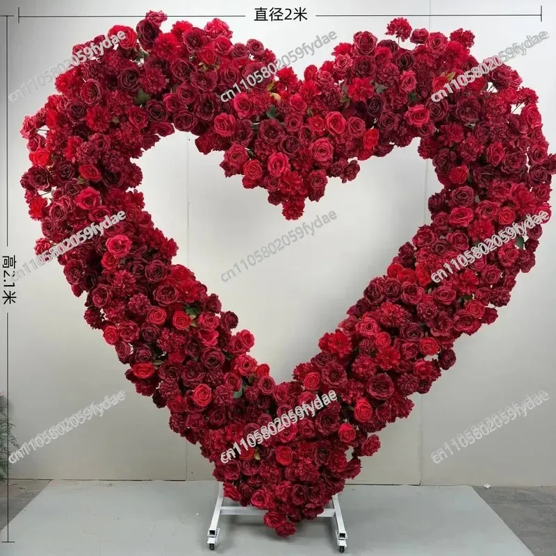 Proposal Decoration, Heart-shaped Floral Door, Heart-shaped Silk Flower Archway, Wedding Stage Background Decoration,