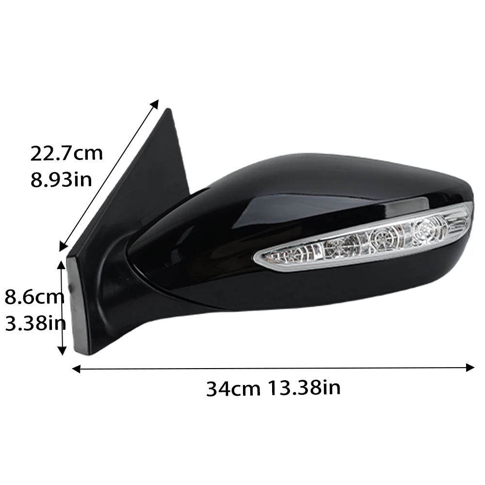 9Pins Rearview Mirror Assembly，Hyundai Sonata 8th Generation 2011-2014 Middle East Version Black Wing Mirror Car Accessories