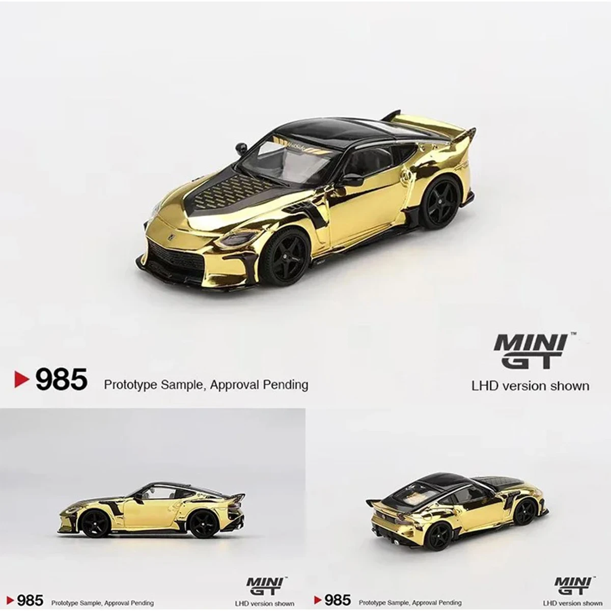 MINIGT FFZ400 1:64 Nissan Z VeilSide Cromado Laranja Dourado, Modelo de Carro em Metal para Coleção, Brinquedos 985 989