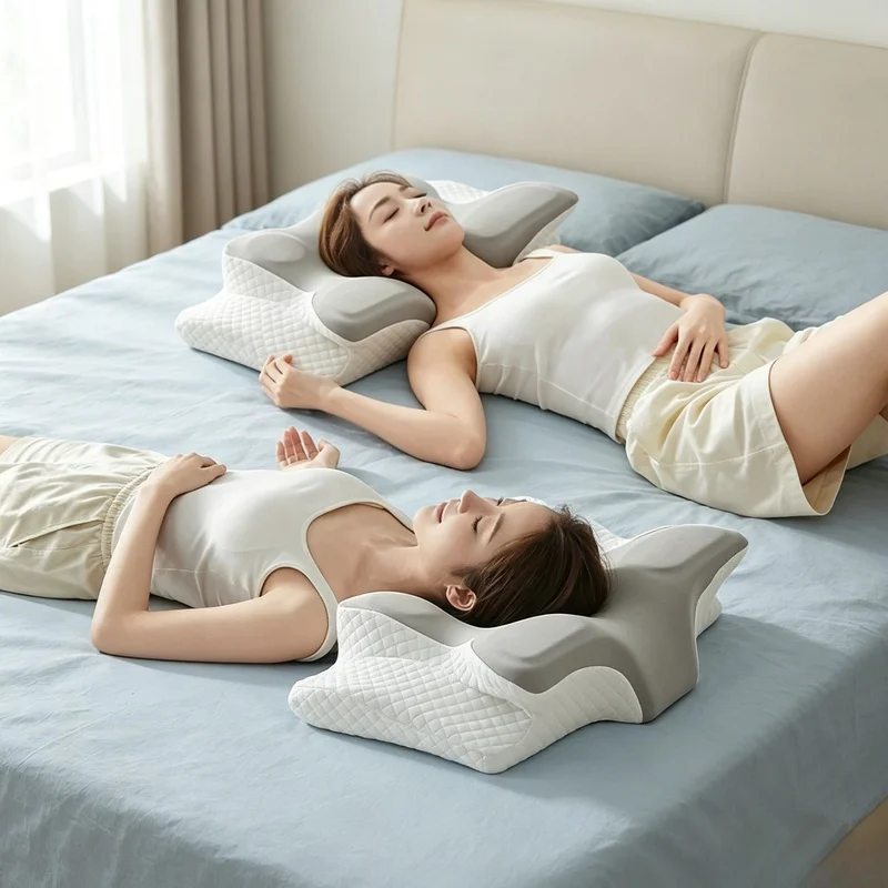 Summer Cooling Butterfly Memory Foam Pillow, Ergonomic Neck Pain Relief Slow‑Rebound Sleep Cushion