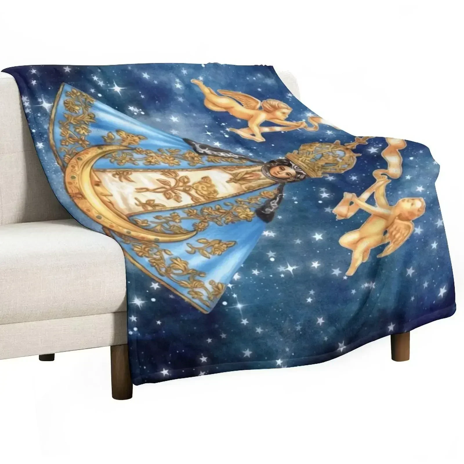 

Virgen de San Juan de los Lagos, Our Lady of San Juan de los Lagos Throw Blanket Portable Lightweight Blanket for Travel Camping