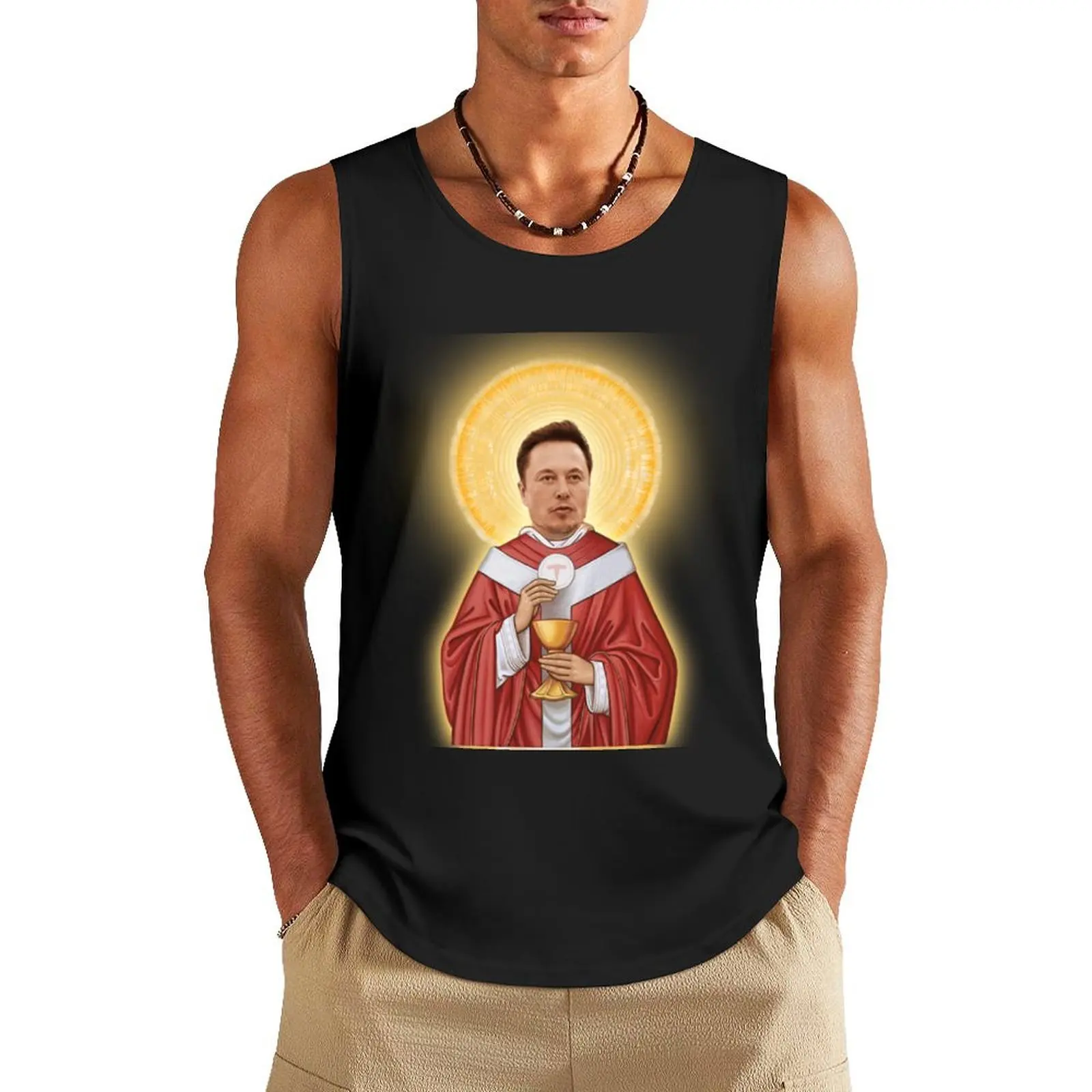 

Elon Musk as Jesus Tank Top gym clothing men summer 2024 Vest for boy best selling products