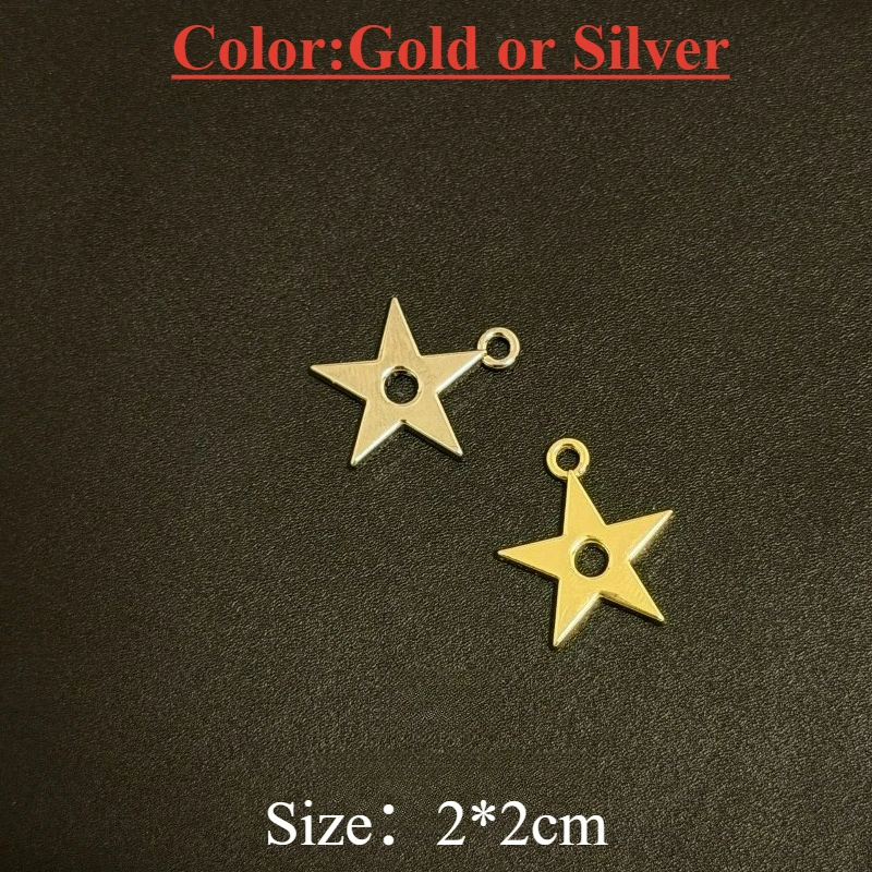 DIY Metal Alloy Jewelry Accessories - Four-leaf Clover Pendant D-shaped Handcrafted Materials Five-pointed Star Color Retention