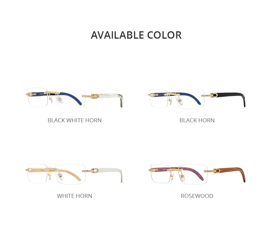 HEPIDEM Buffalo Horn Brille Männer Luxus Berühmte Marke Design Randlose Brillen Rahmen Frauen Rahmenlose Weiß Buffs Holz Brillen – Detail 22
