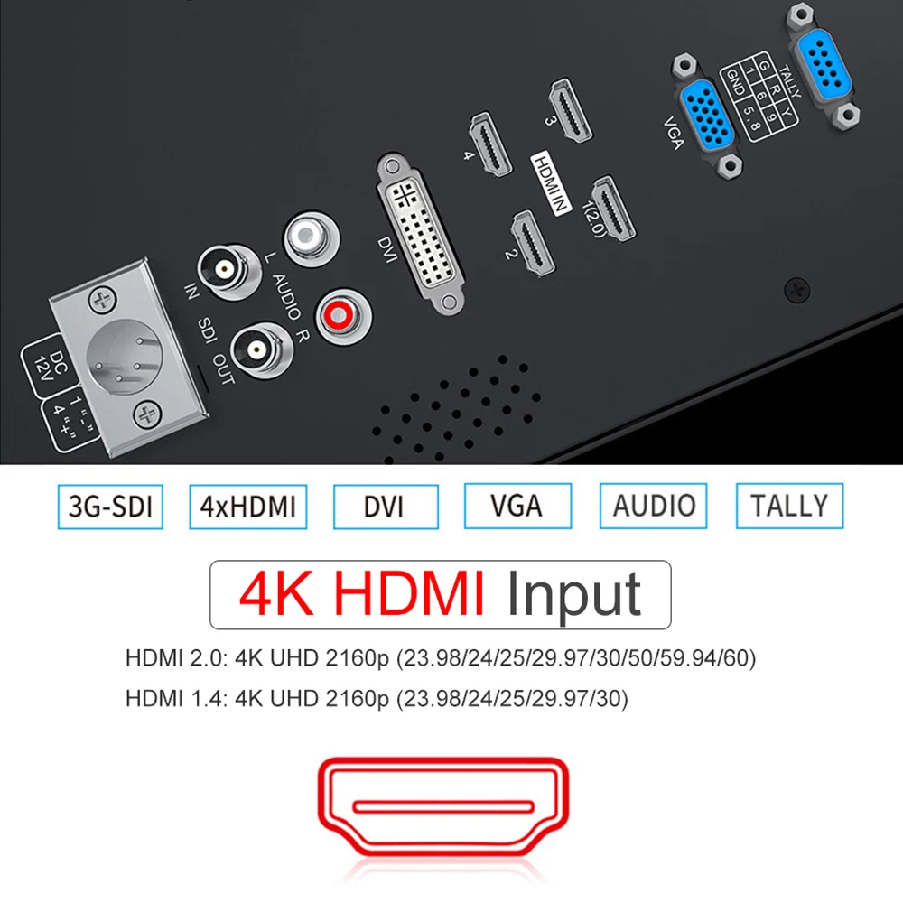 SEETEC SDI Broadcast Monitor UHD 4K156-9HSD 15.6 Inch IPS 3G 3840x2160 4K Video Monitor LCD 4x4K HDMI Quad Split Display VGA DVI