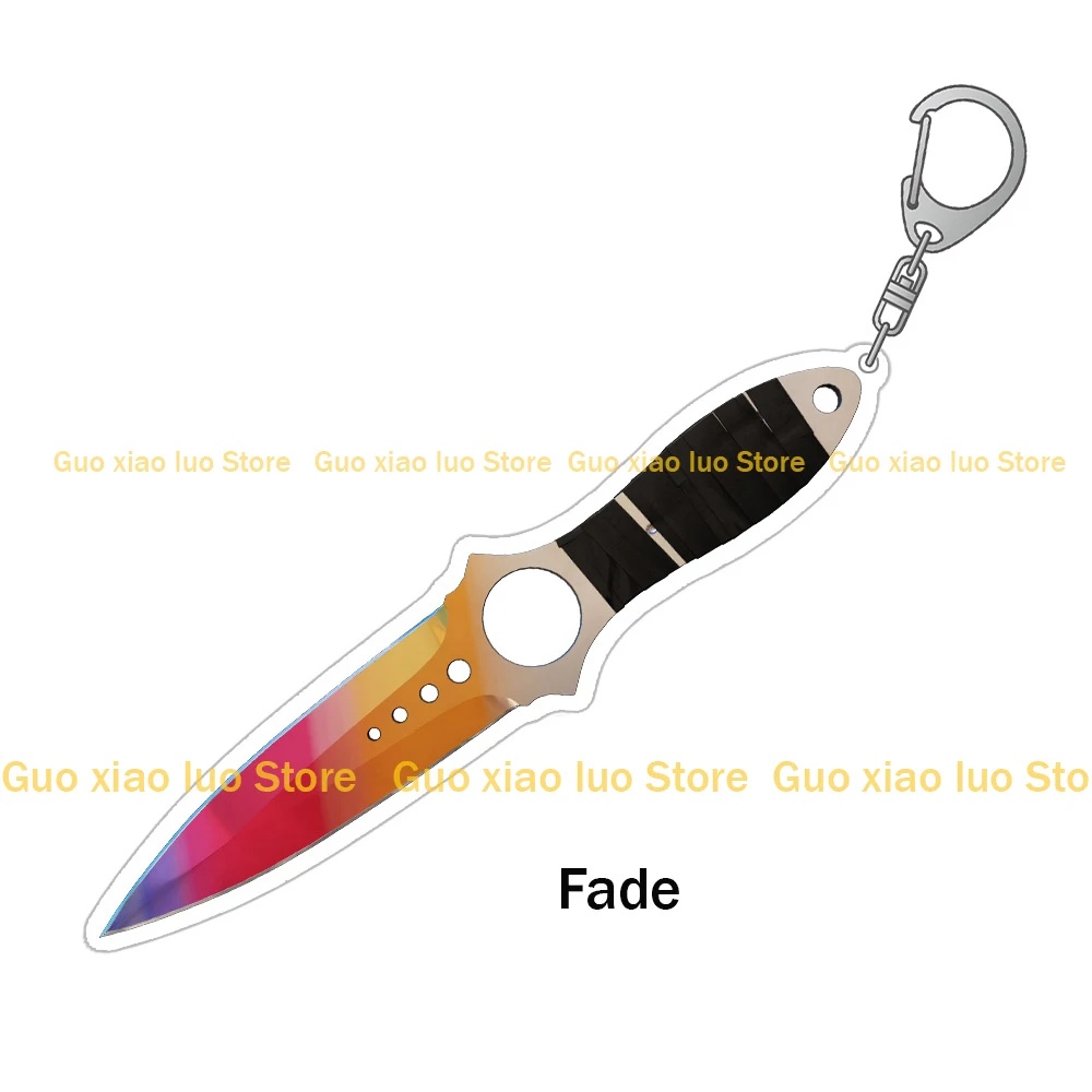 Guo Xiao Luo CS2 GO Game Verwandte Produkte Skelettmesser Fade Forest DDPAT Hülle Gehärtete Skins Acryl Schlüsselanhänger Taschenanhänger Geschenk