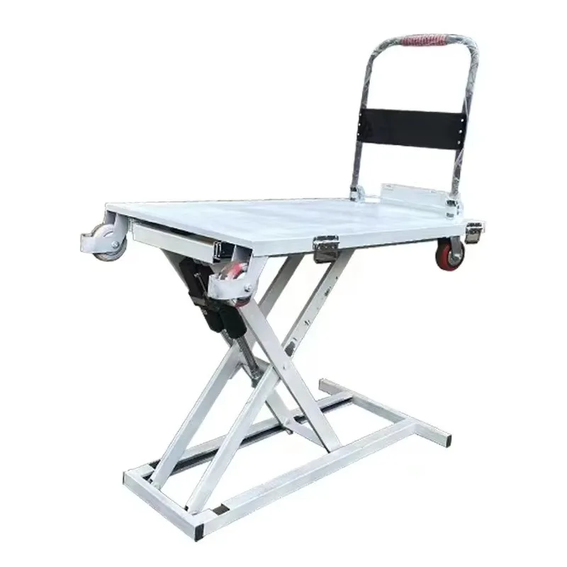 Portable Electric Hydraulic Lifting Flatbed Handcart Scissor Cart for Vehicle Handling and Loading/unloading