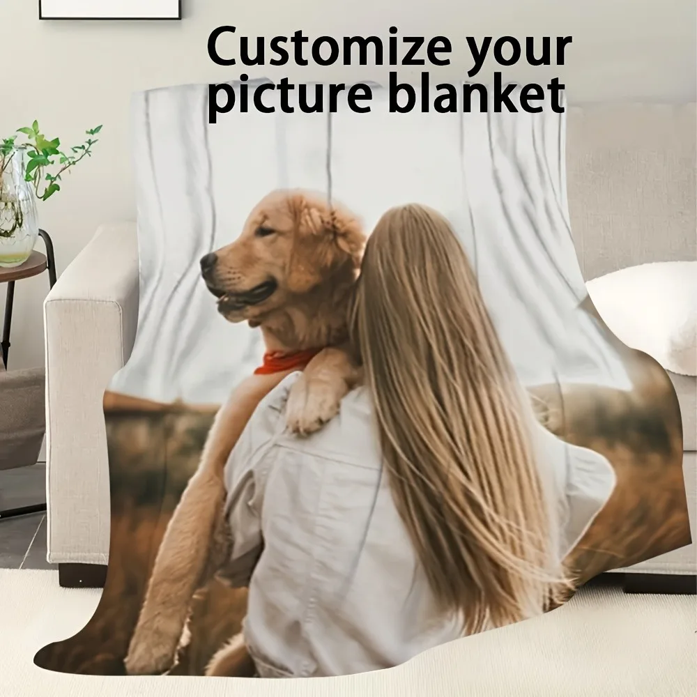 Personalized photo blanket, suitable for all seasons to print your own photos, vintage bedding gifts