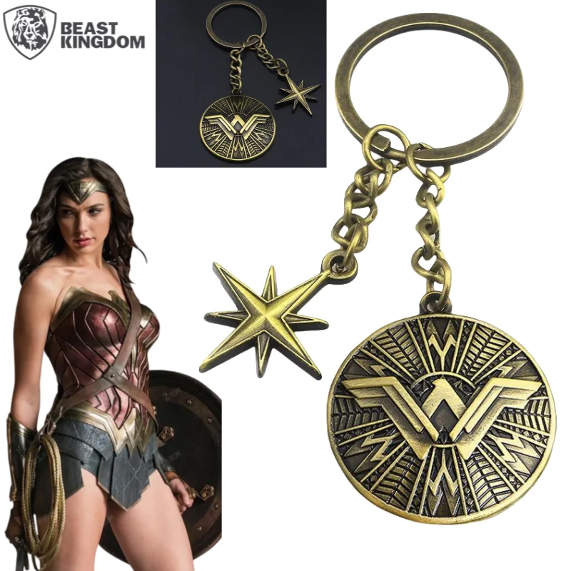

New Beast Kingdom Batman Wonder Woman Anime Movie Creative Statement Metal Keychain Hanging Chain School Bag Decorative Pendant