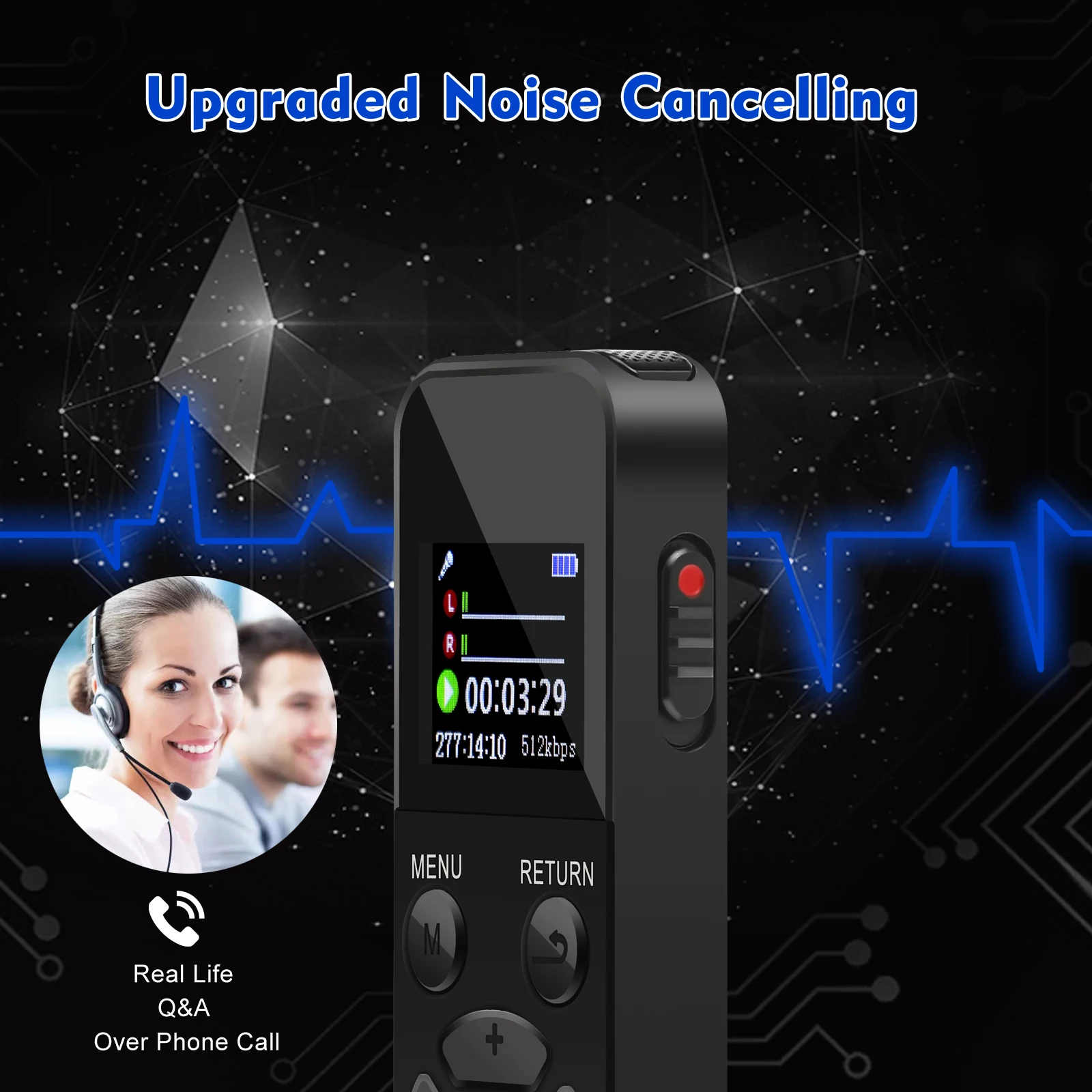 Unidad Flash USB V58, grabadora de voz de Audio Digital activada por voz, reproductor Mp3, 1536Kbps, WAV, 40H, dispositivo de grabación continua