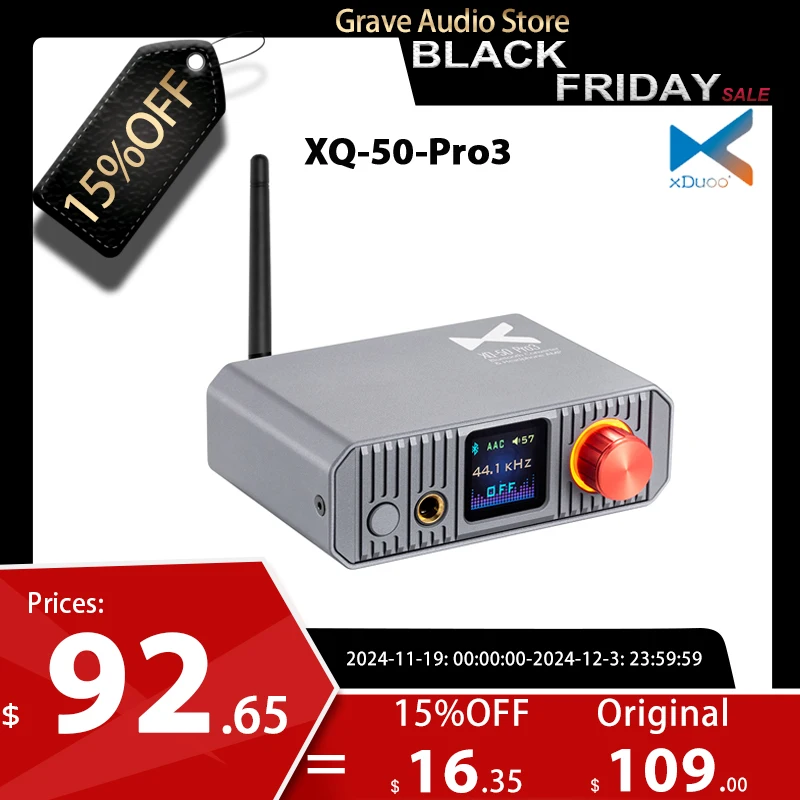 xDuoo XQ-50 Pro3 HIFI Bluetooth 5.1 Audio Converter XQ50 PRO3 Headphone Amplifier CS8406 DAC Chip IEM AMP