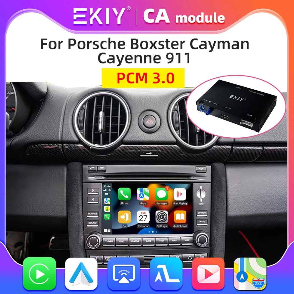 EKIY Wireless CarPlay Android Auto Interface PCM 3.0 For Porsche Cayman 2009 - 2012 Mirror Link AirPlay Rear Camera For YouTuBe